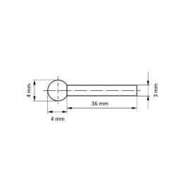 CBN Brusné tělísko CSK tvaru kuličky 4x4 mm stopka 3 mm • Vtools.cz