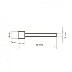 CBN brusné tělísko CS válcového tvaru 6x7 mm stopka 3 mm • Vtools.cz