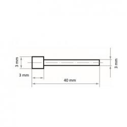 Diamantové brusné tělísko DSK kulová 3x3 mm stopka 3 mm • Vtools.cz