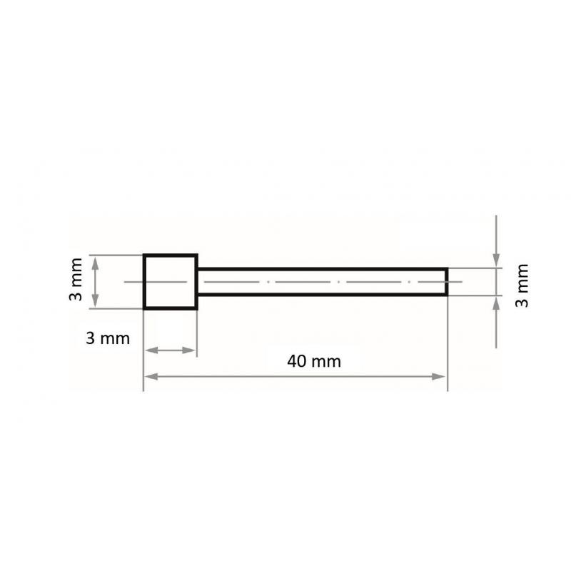 Diamantové brusné tělísko DSK kulová 3x3 mm stopka 3 mm • Vtools.cz