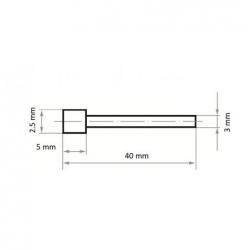 CBN Brusné tělísko CS válcového tvaru 2,5x5 mm stopka 3 mm • Vtools.cz