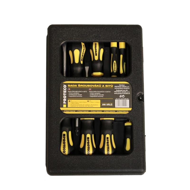 Sada šroubováků a bitů 28-dílná v kufru • Vtools.cz