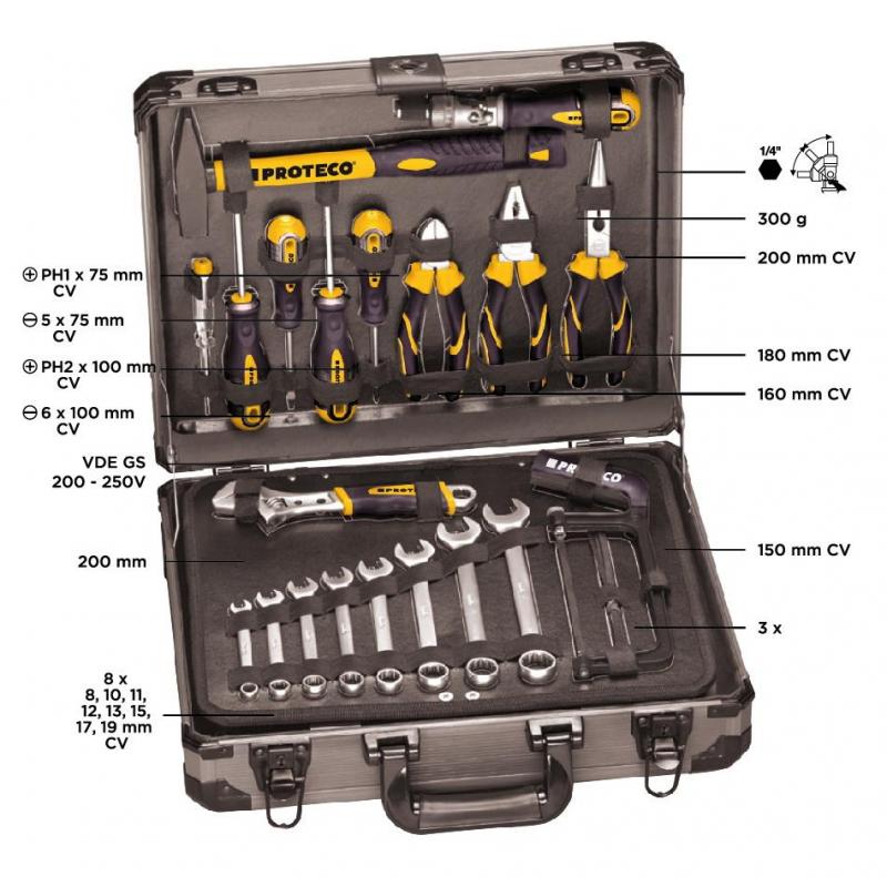 Sada nářadí v kufru, 129 dílů • Vtools.cz