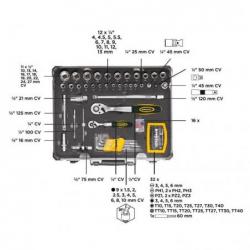 Sada nářadí v kufru, 129 dílů • Vtools.cz