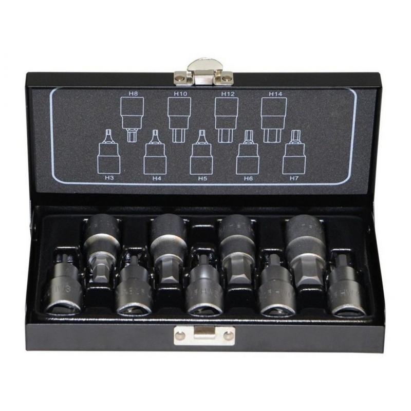 Sada hlavic 1/2" 6HR 9 dílů (Imbus 3-14) zástrč. • Vtools.cz