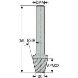 HK450-025 Fréza monolitní karbidová Jabro VHM, kuželové/rádiusové • Vtools.cz