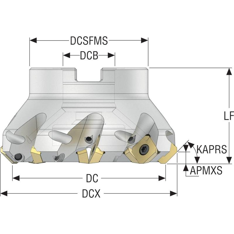 R220.53-02.00-09-5A Fréza (těleso) Quattromill pro čelní frézování  • Vtools.cz