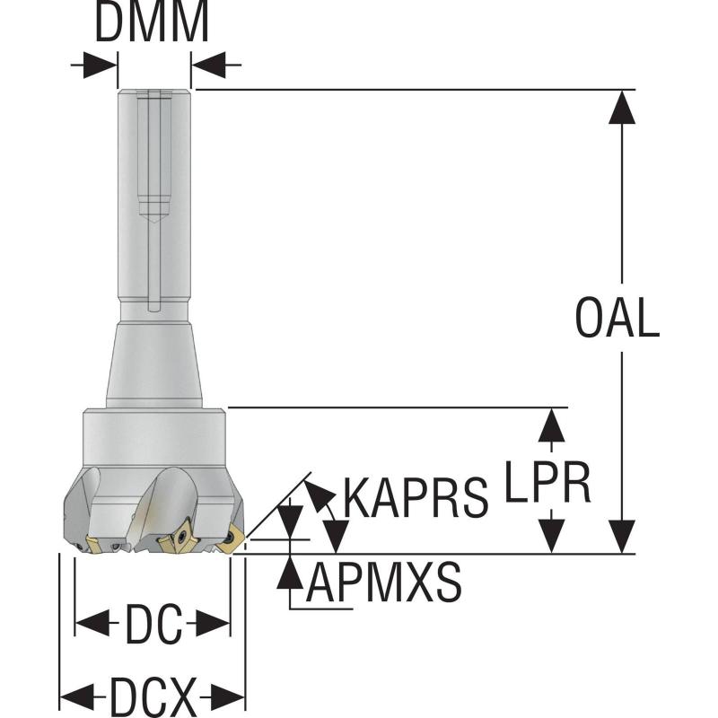 R217.53-02.00.R8-09-5 Fréza (těleso) Quattromill pro čelní frézování  • Vtools.cz