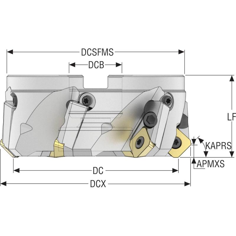 R220.53-0125-15-8C Fréza (těleso) Quattromill pro čelní frézování  • Vtools.cz