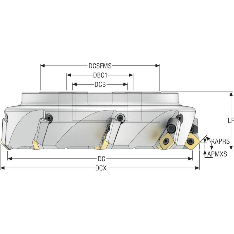 R220.53-8250-15-10C Fréza (těleso) Quattromill pro čelní frézování  • Vtools.cz