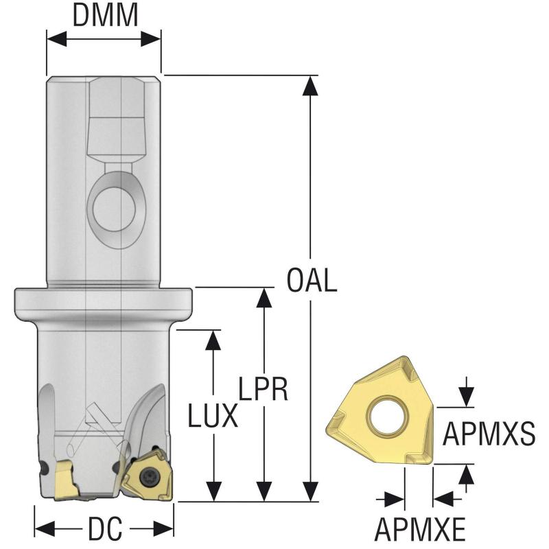 R217.96-3240.3S-08-3A Fréza (těleso) Square 6 pro rohové frézování • Vtools.cz