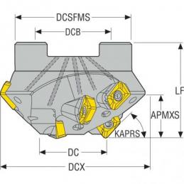 R220.49-01.38-22-XO12-45.3A Fréza (těleso) Turbo pro rohové frézování  • Vtools.cz