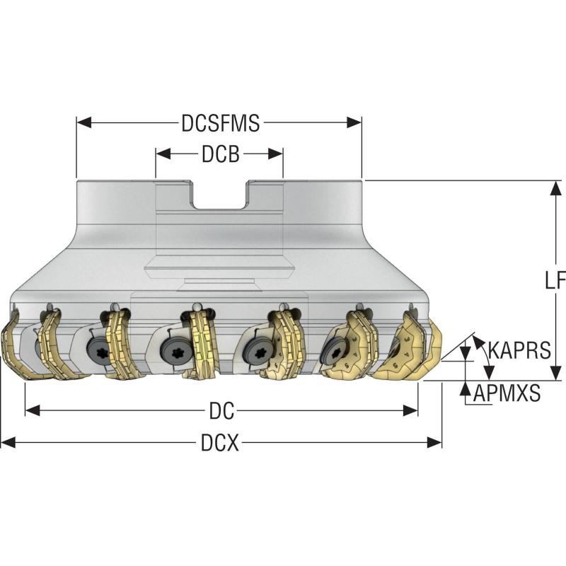 R220.48-0100-09-12M Fréza (těleso) Octomill pro čelní frézování • Vtools.cz