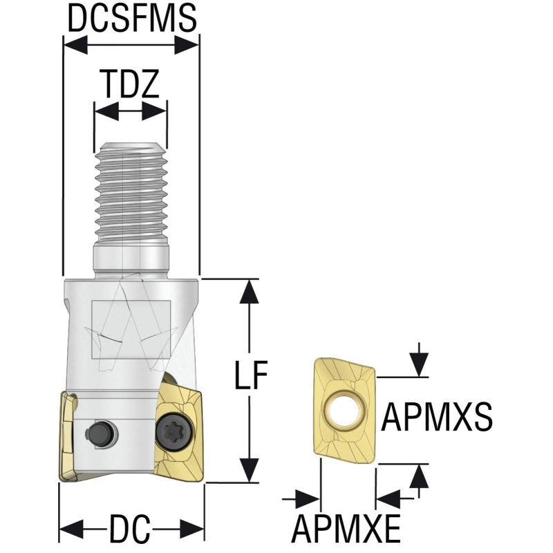 R217.69-1020.RE-12-2AN Fréza (těleso) Turbo pro rohové frézování  • Vtools.cz