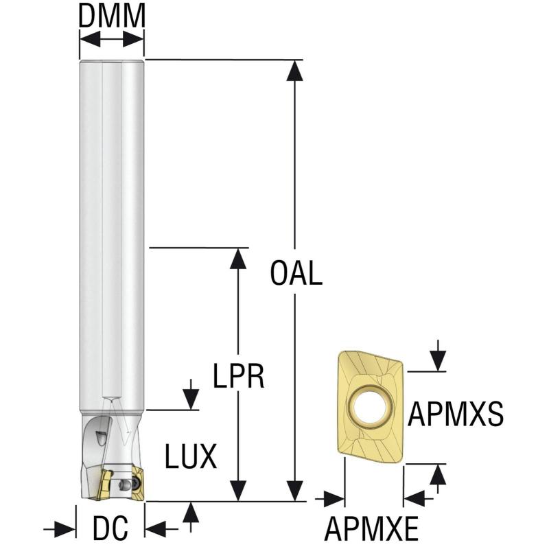 R217.69-00.75-0-12-2AN Fréza (těleso) Turbo pro rohové frézování  • Vtools.cz