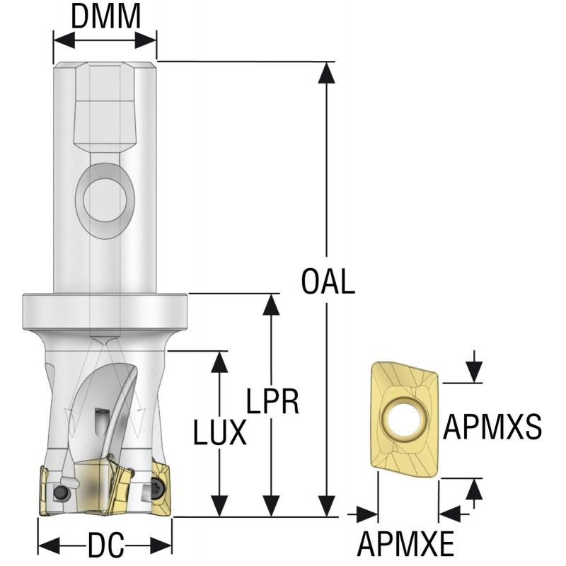 R217.69-01.00-3S-12-3AN Fréza (těleso) Turbo pro rohové frézování  • Vtools.cz