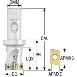 R217.69-01.25-3S-12-4AN Fréza (těleso) Turbo pro rohové frézování  • Vtools.cz