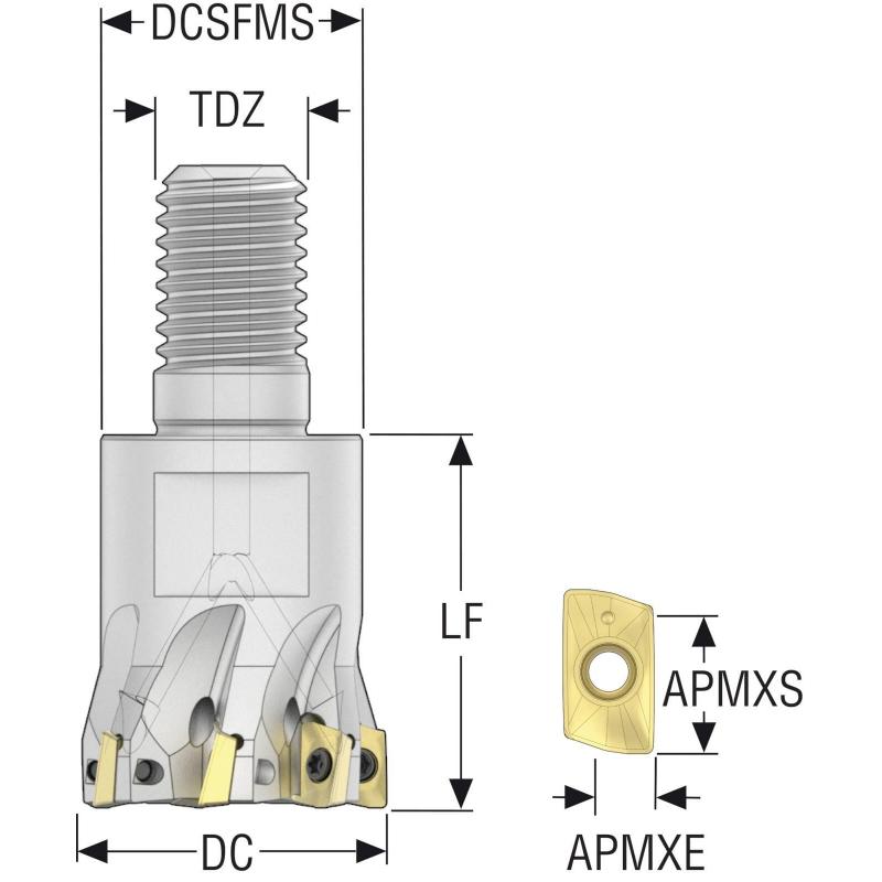 R217.69-1632.RE-06-8AN Fréza (těleso) Turbo pro rohové frézování  • Vtools.cz