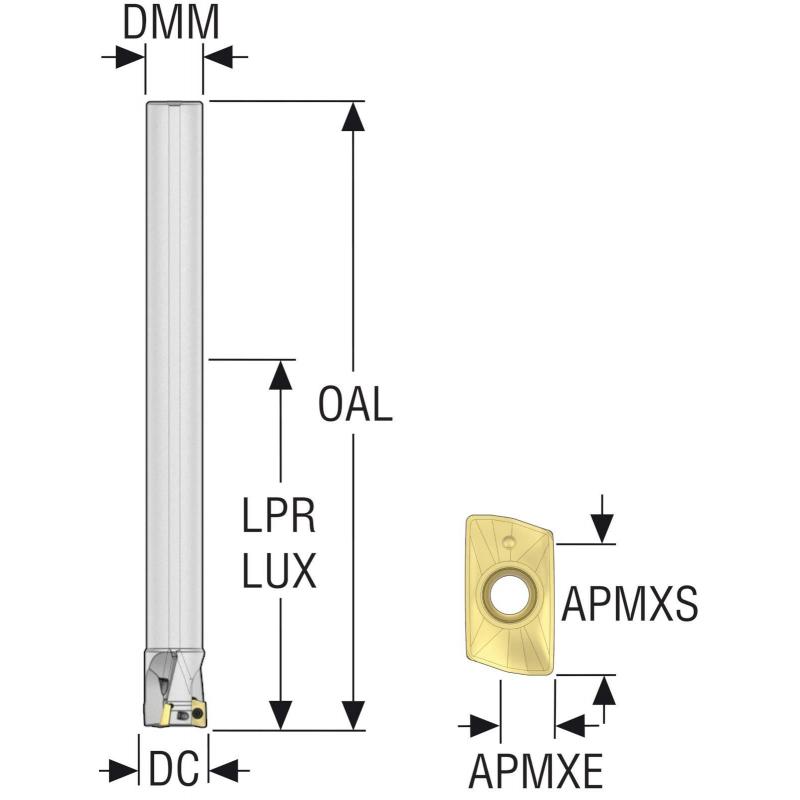 R217.69-00.625-0-06-3LAN Fréza (těleso) Turbo pro rohové frézování  • Vtools.cz