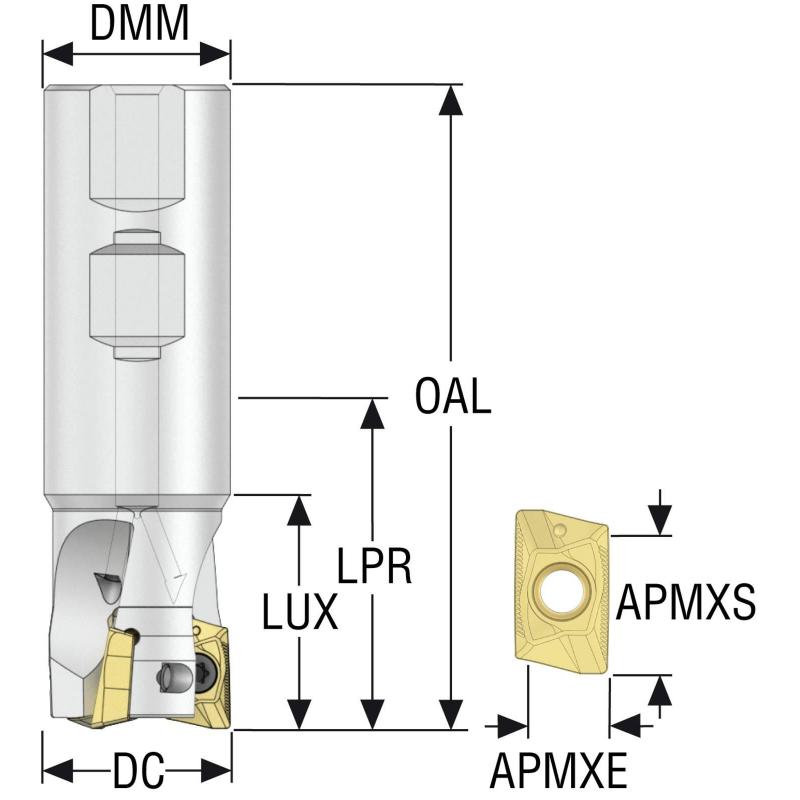 R217.69-01.25-3-18-3AN Fréza (těleso) Turbo pro rohové frézování  • Vtools.cz