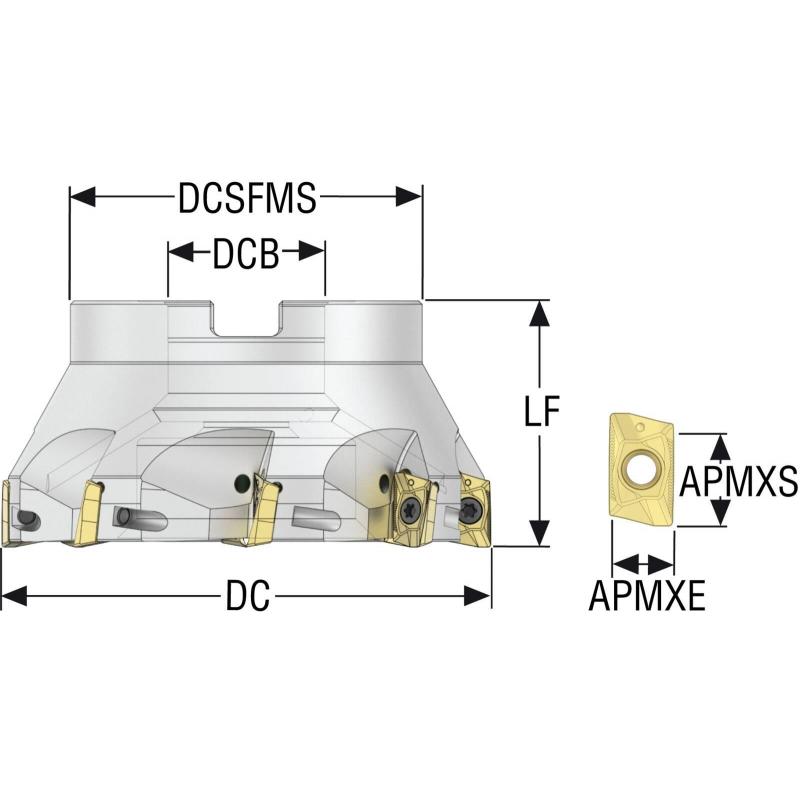 R220.69-05.00-18-8AN Fréza (těleso) Turbo pro rohové frézování  • Vtools.cz