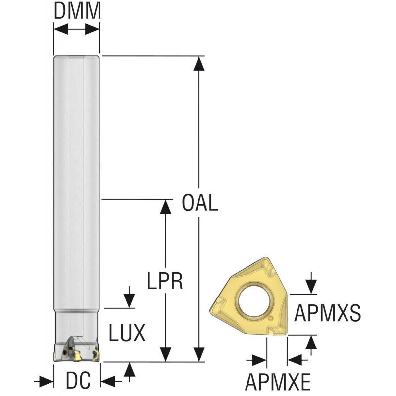 R217.96-2525.0-04-4A Fréza (těleso) Square 6 pro rohové frézování • Vtools.cz