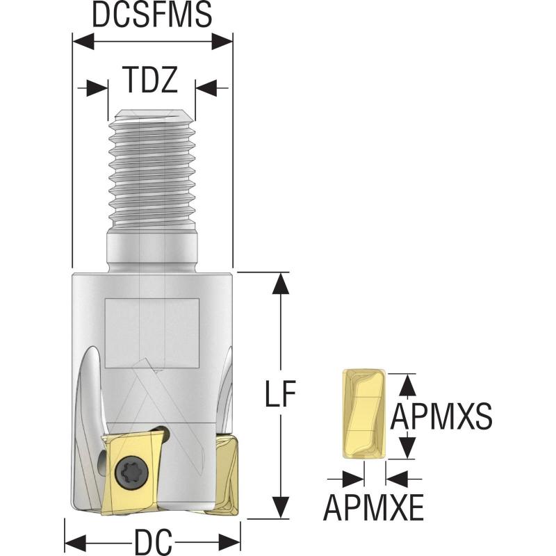 R217.94-0816.RE-08-2A Fréza (těleso) Square T4 pro rohové frézování • Vtools.cz