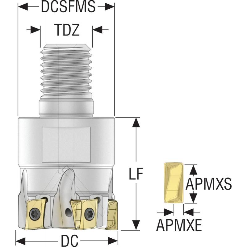 R217.94-1632.RE-08-3A Fréza (těleso) Square T4 pro rohové frézování • Vtools.cz