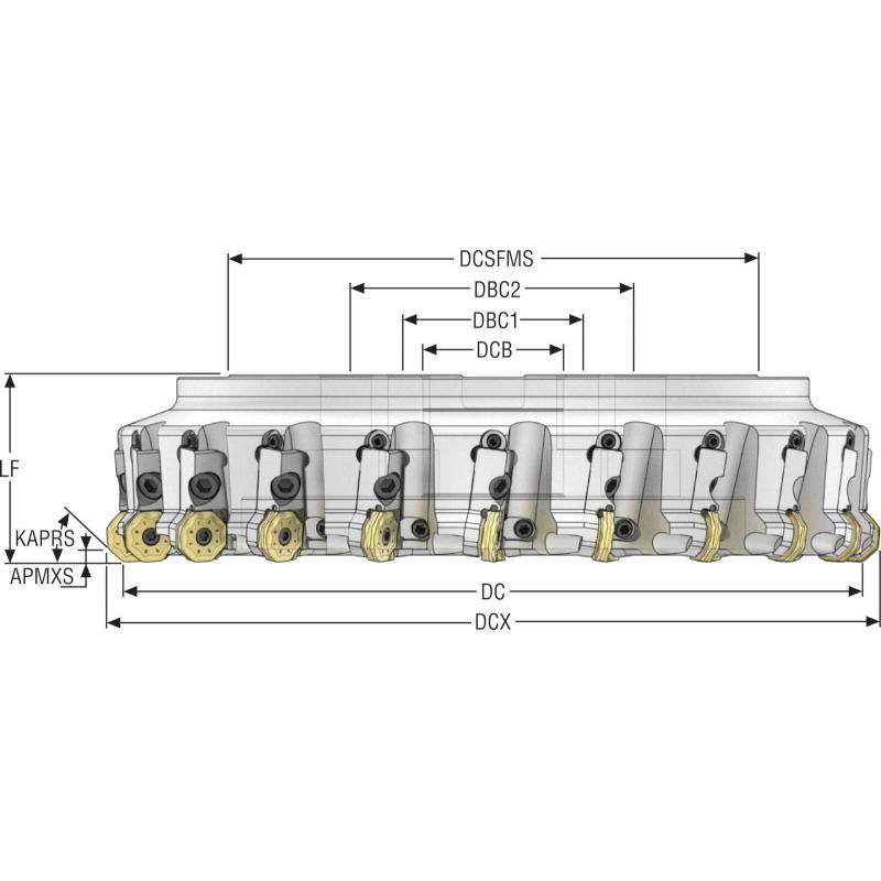 L220.48-8200-09-12CS Fréza (těleso) Octomill pro čelní frézování • Vtools.cz