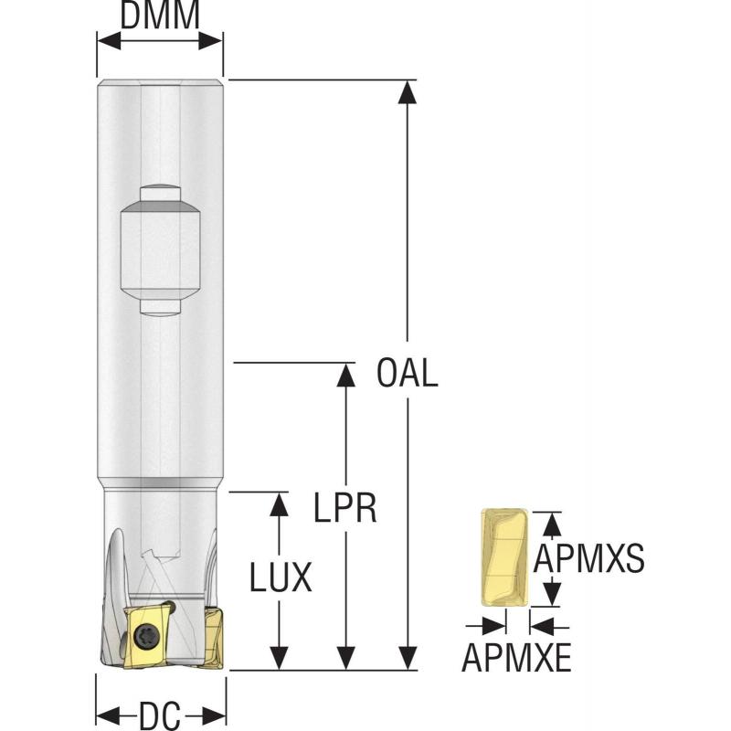R217.94-00.75-3-08-3A Fréza (těleso) Square T4 pro rohové frézování • Vtools.cz