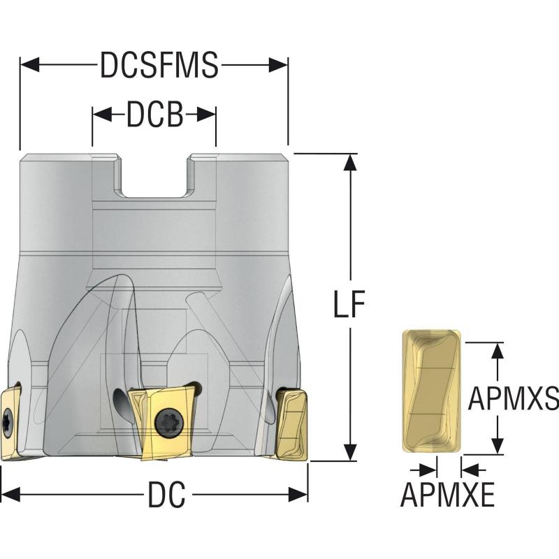 R220.94-01.50-08-4A Fréza (těleso) Square T4 pro rohové frézování • Vtools.cz