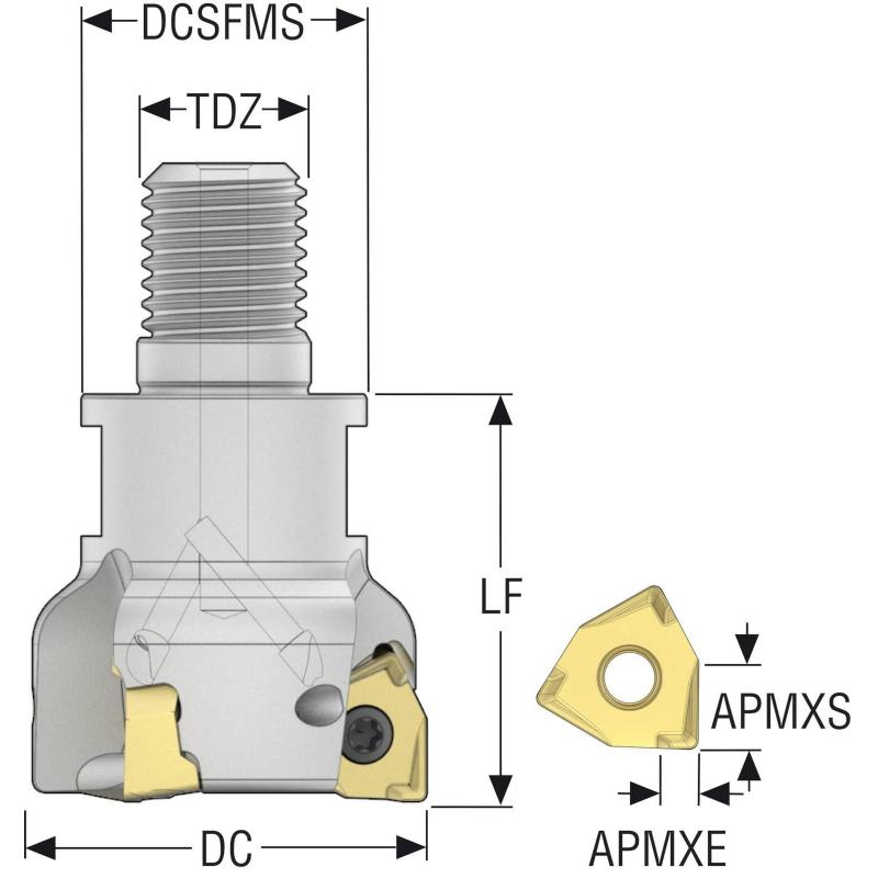R217.96-2040.RE-08-4A Fréza (těleso) Square 6 pro rohové frézování • Vtools.cz