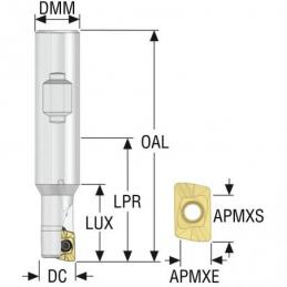 R217.69-00.50-3-10-1A Fréza (těleso) Turbo pro rohové frézování  • Vtools.cz
