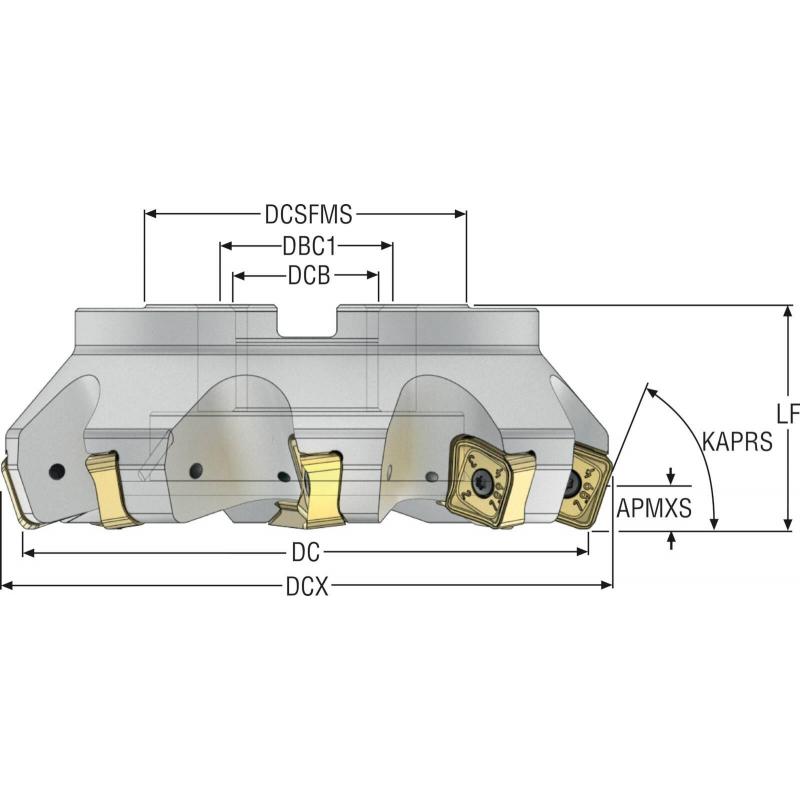 R220.56-06.00-22-8A Fréza (těleso) Quattromill pro čelní frézování  • Vtools.cz