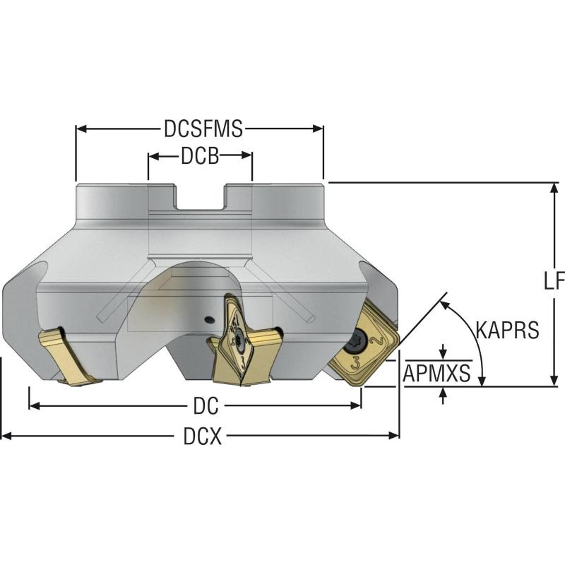 R220.54-04.00-22-5A Fréza (těleso) Quattromill pro čelní frézování  • Vtools.cz