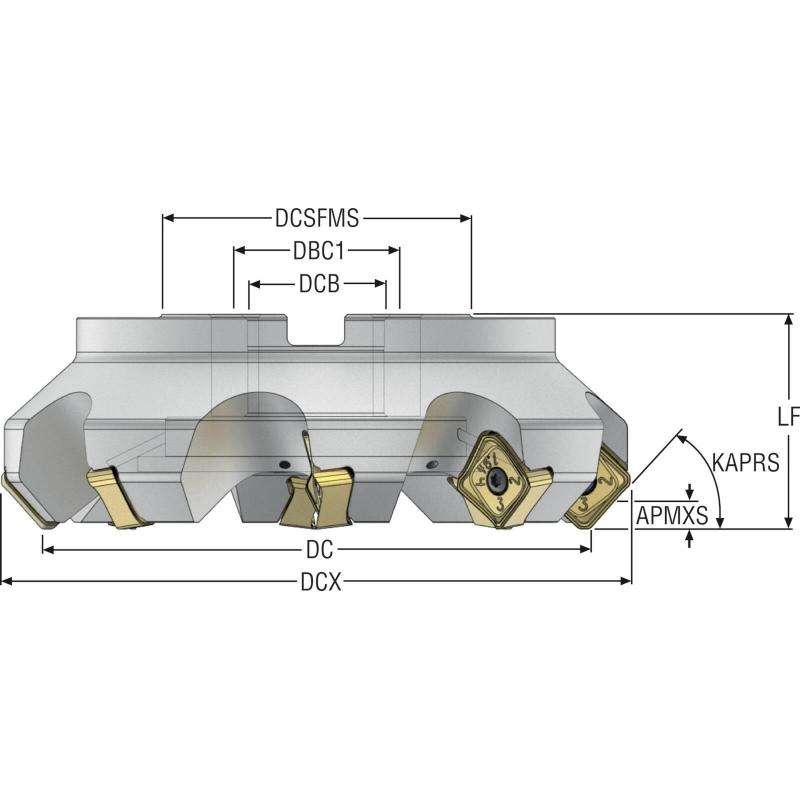 R220.54-06.00-22-11A Fréza (těleso) Quattromill pro čelní frézování  • Vtools.cz