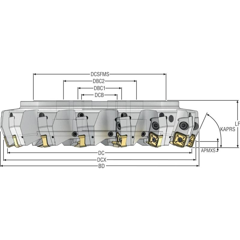 R220.56-8200-22-9CS Fréza (těleso) Quattromill pro čelní frézování  • Vtools.cz