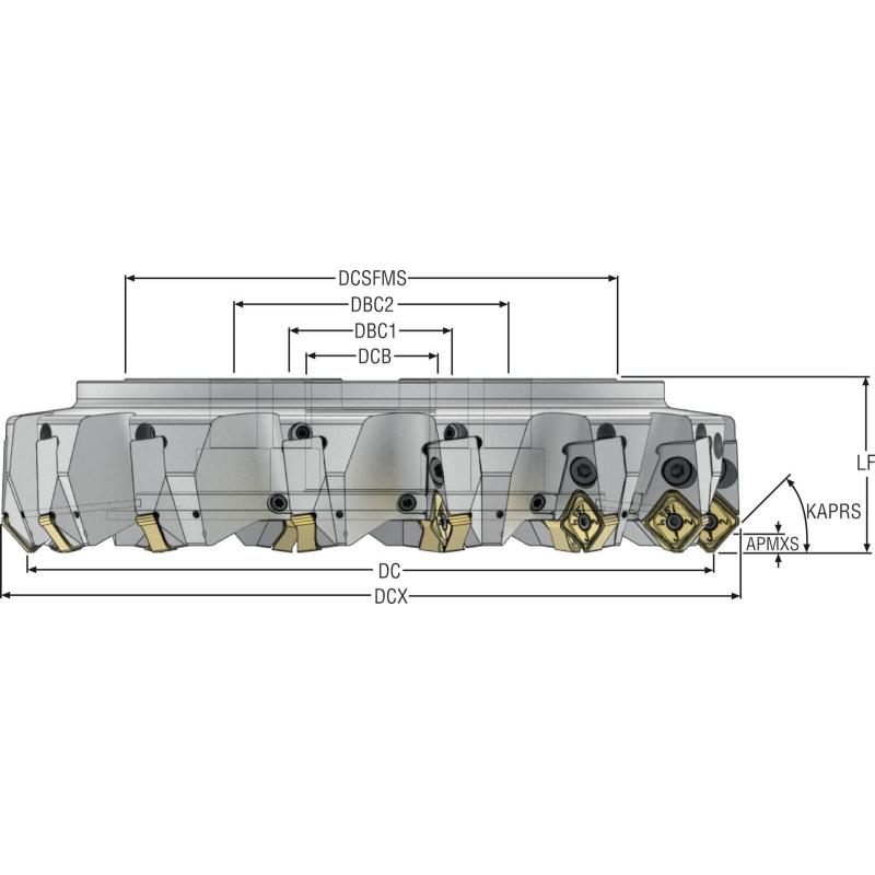 R220.54-810.00-22-11C Fréza (těleso) Quattromill pro čelní frézování  • Vtools.cz
