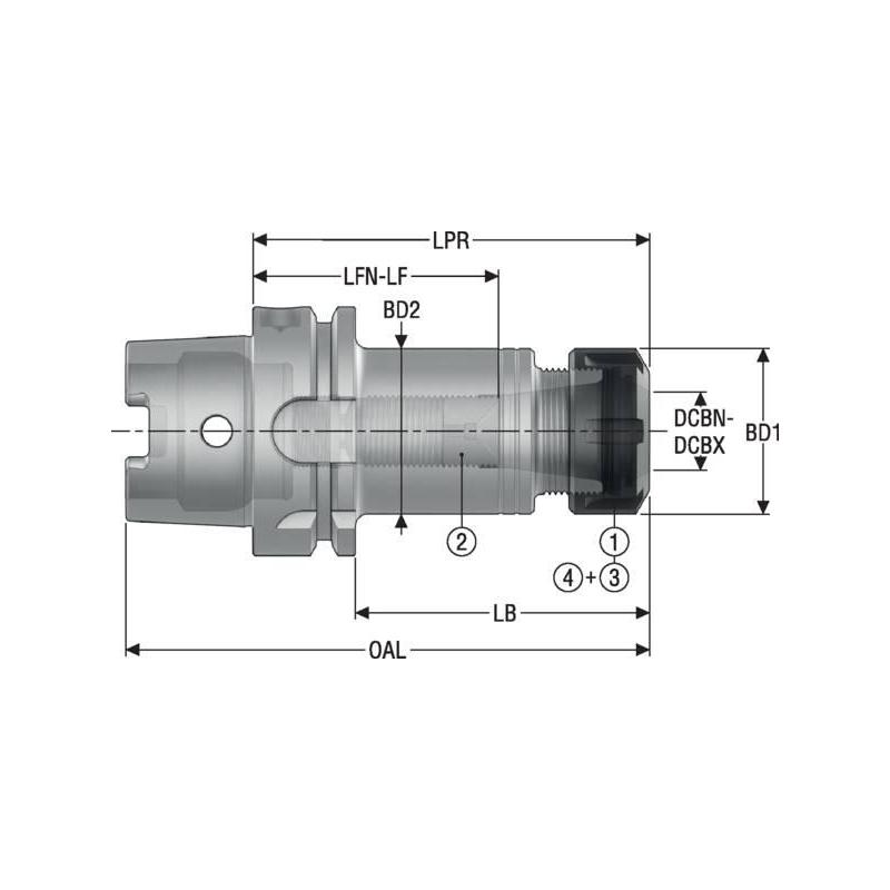 HSKA125-ER25-160 EPB upínač Monobloc, HSK  • Vtools.cz