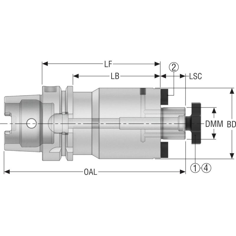 HSKA125-SM32-100-L1 EPB upínač Monobloc, HSK  • Vtools.cz