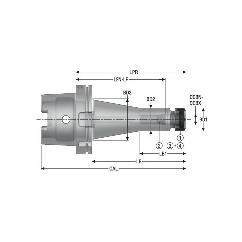 HSKA125-ER25-200-VF6 EPB upínač Monobloc, HSK  • Vtools.cz