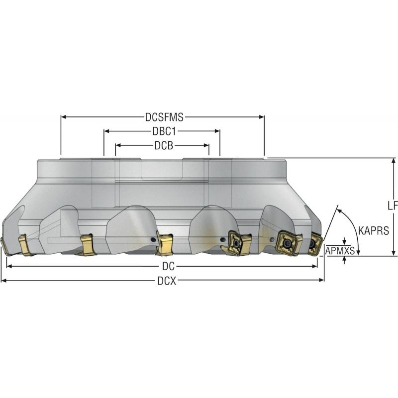 R220.56-8160-14-10A Fréza (těleso) Quattromill pro čelní frézování  • Vtools.cz