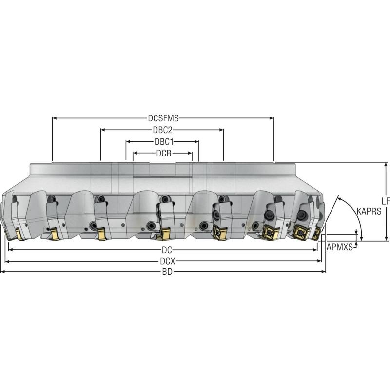 R220.56-812.50-14-16CA Fréza (těleso) Quattromill pro čelní frézování  • Vtools.cz
