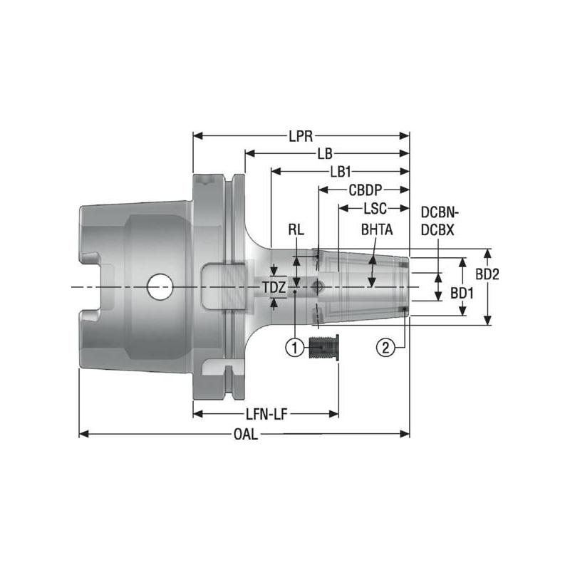 HSKA125-SFR1.250-4.750-F6 Monolitní upínač Shrinkfit ( tepelné upínání ) • Vtools.cz