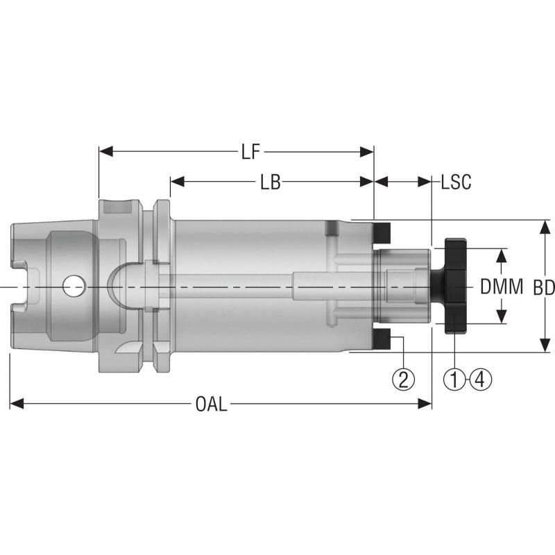 HSKA100-SM27-050-F3L1 EPB upínač Monobloc, HSK  • Vtools.cz