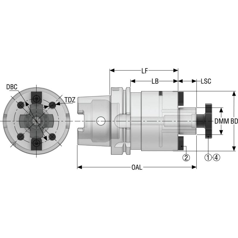 HSKA100-SM40-100-L1 EPB upínač Monobloc, HSK  • Vtools.cz
