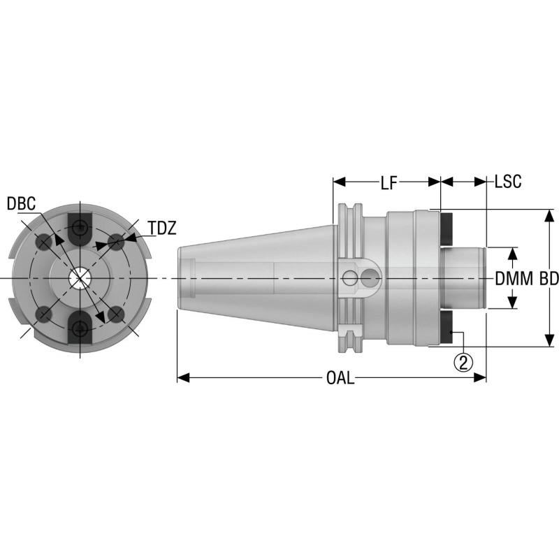 DIN50AD-SMF60-070 EPB upínač Monobloc, HSK  • Vtools.cz