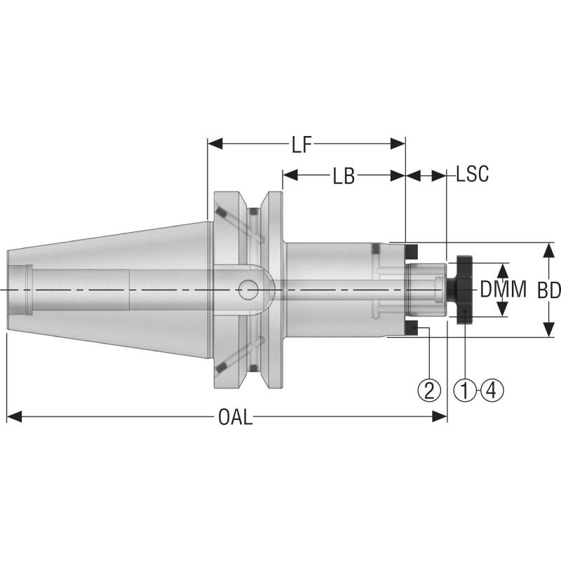 BT40TFADB-SM22-120-F3L1 Upínač Taper Face (s dvojitým kontaktem) • Vtools.cz