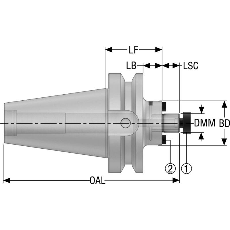 BT30TFAD-SM0.750-2.000-L1 Upínač Taper Face (s dvojitým kontaktem) • Vtools.cz
