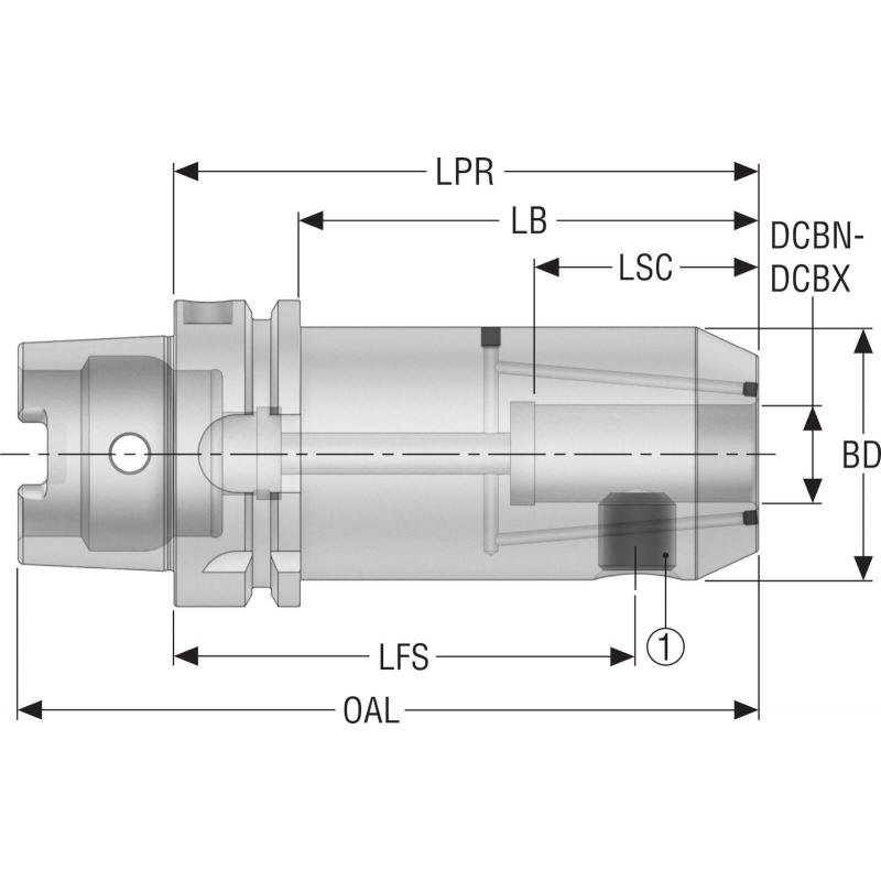 HSKA100-EM0.625-6.000-L1 EPB upínač Monobloc, HSK  • Vtools.cz